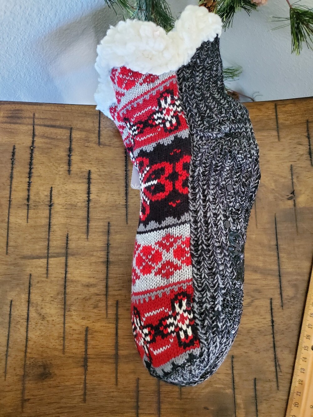MUK LUKS Holiday Cabin Slipper Socks Faux Shearling Lined Nordic - Picture 6 of 7